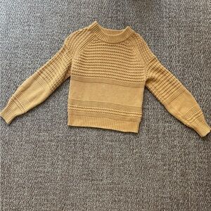 Universal Thread Yellow Crew Neck Sweater with Ribbed Texture